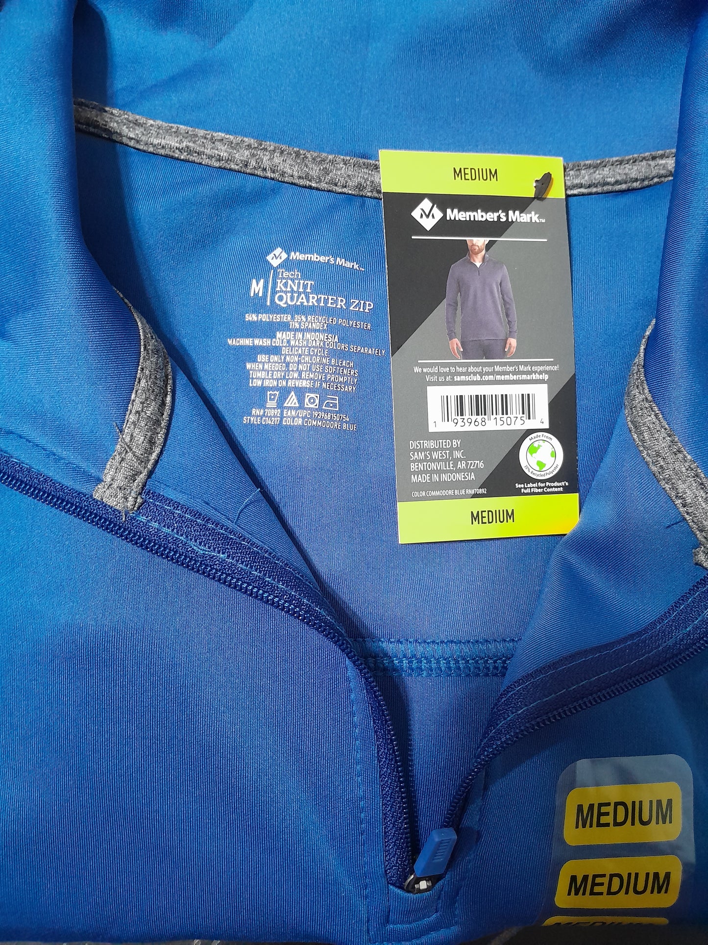 Suéter deportivo SAMS color azul (8 piezas)