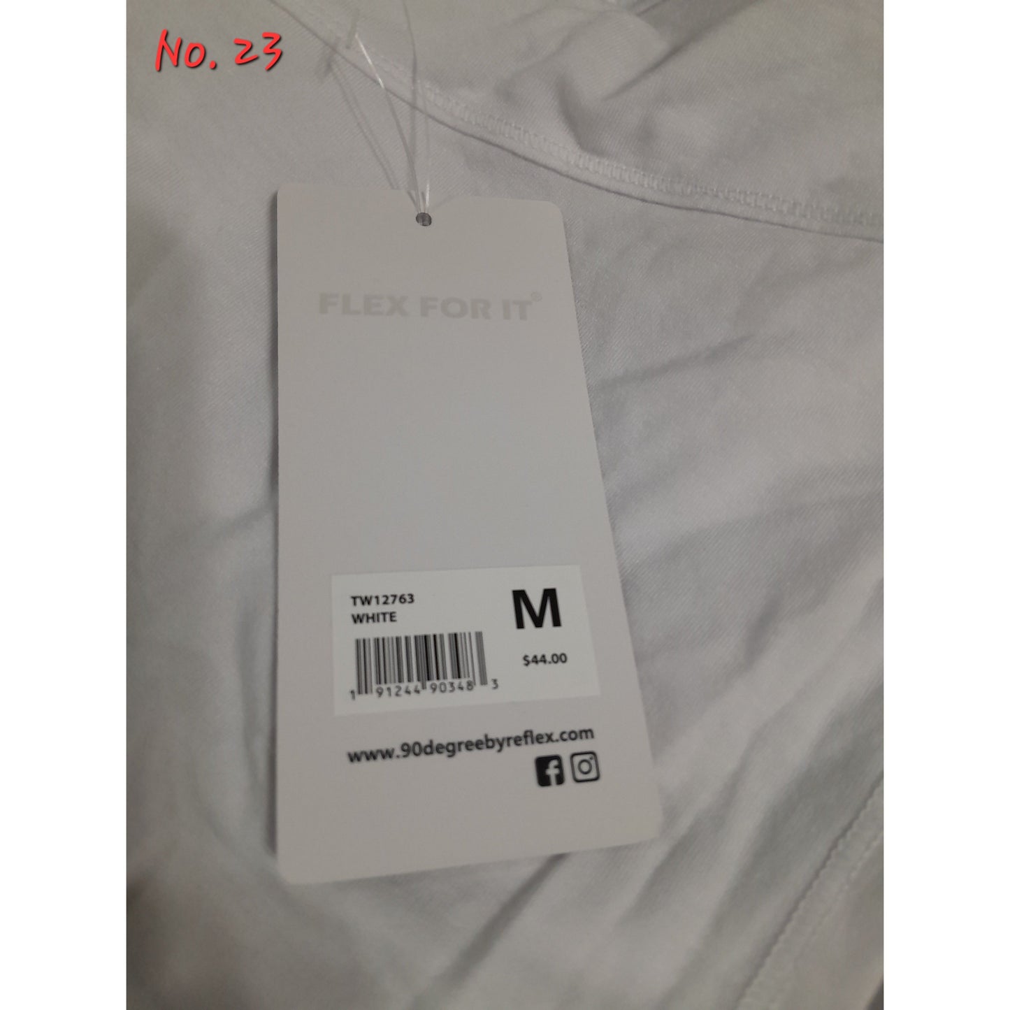 No. 23 Blusa deportiva color blanco para mujer 90° by reflex (2 piezas)