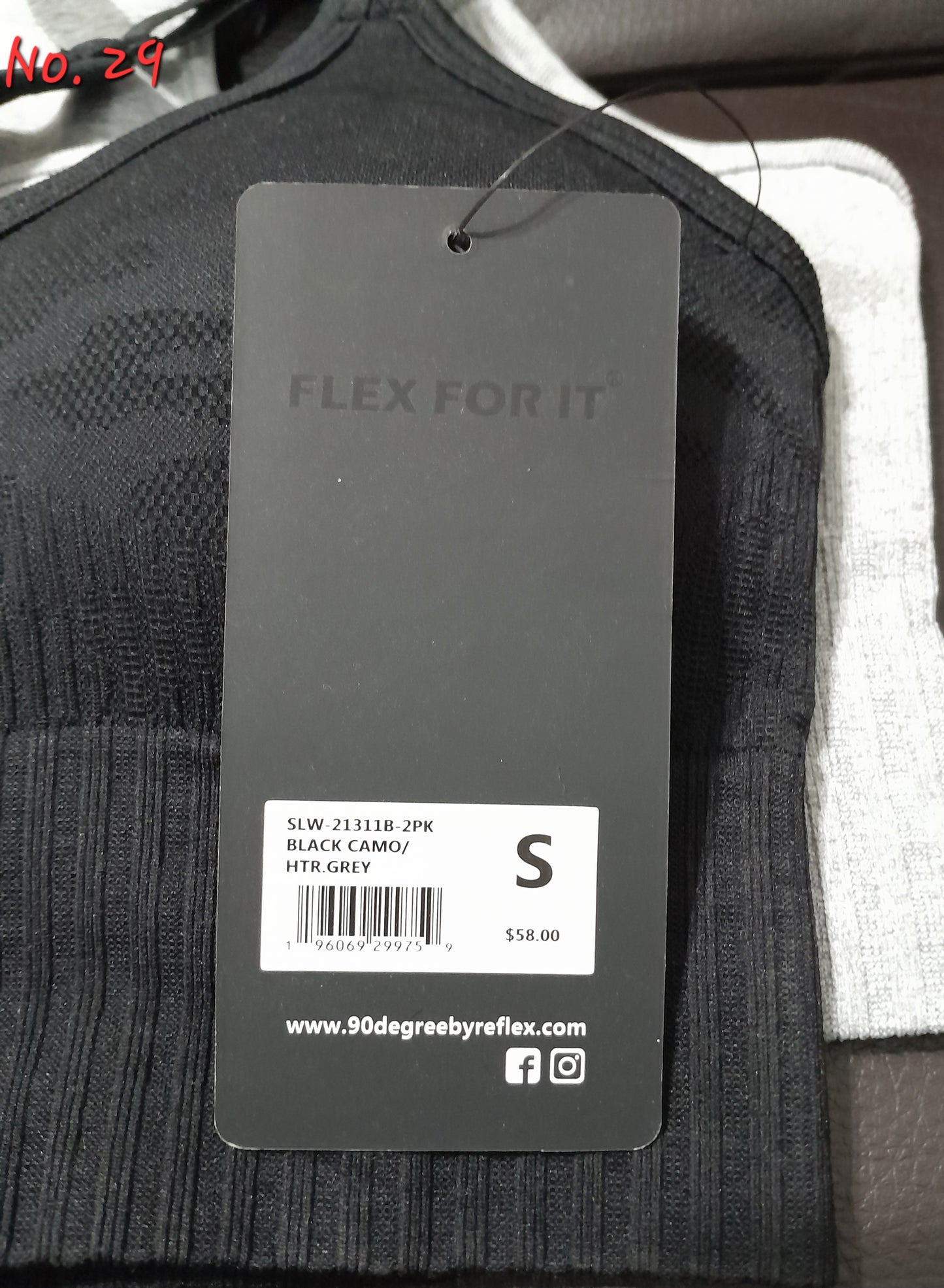 No. 29 Par de top color negro y gris para mujer 90° by reflex (12 pares)