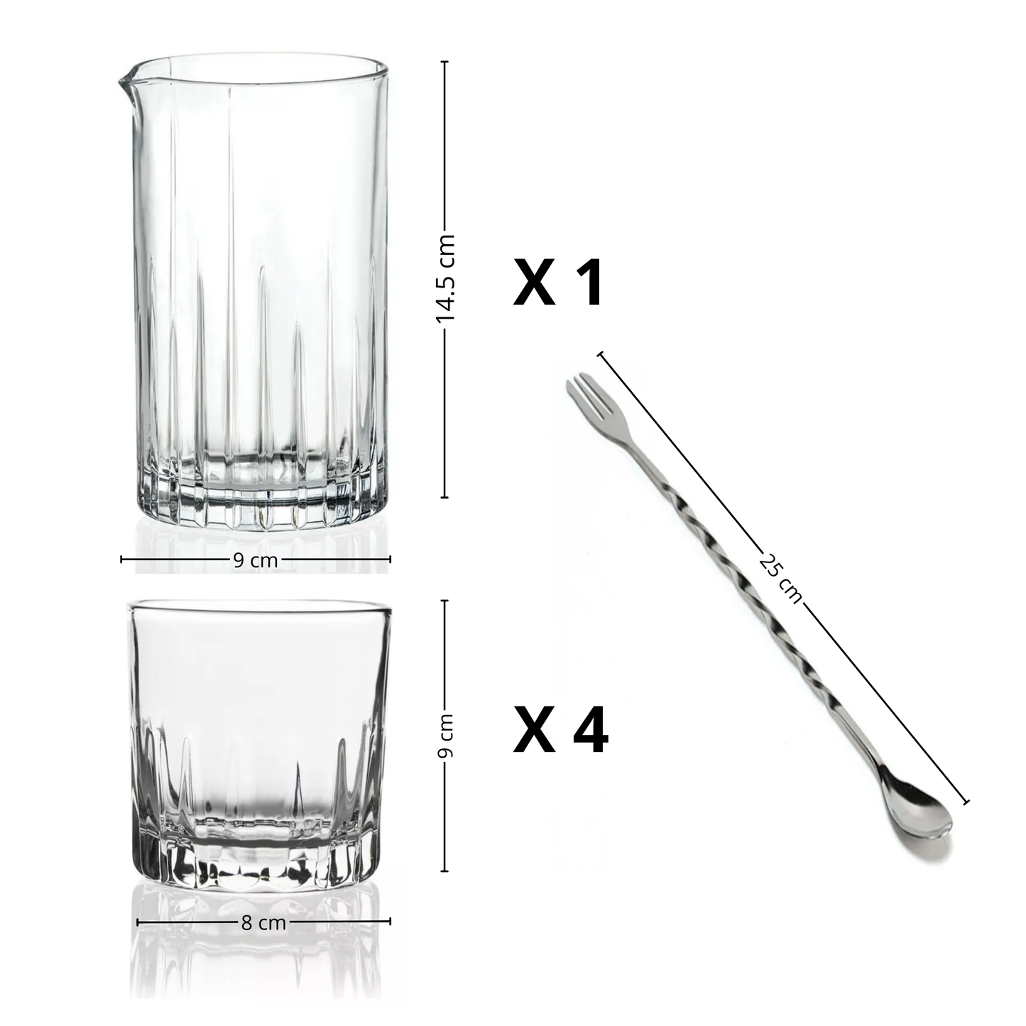 Set de vasos y jarra de cristal