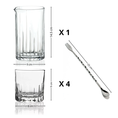 Set de vasos y jarra de cristal