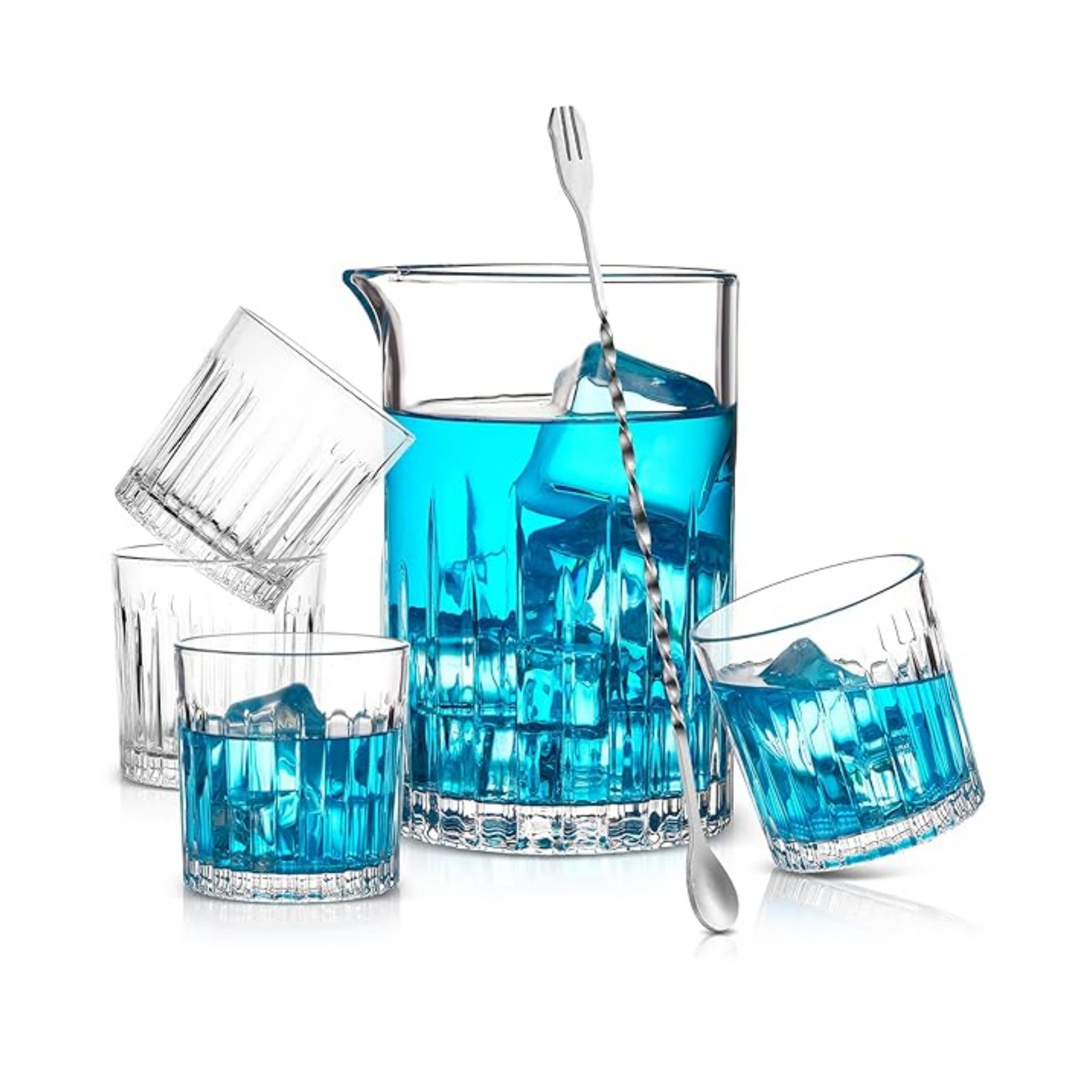 Set de vasos y jarra de cristal