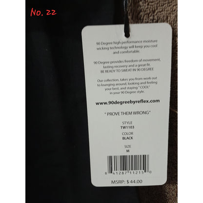 No. 22 Blusa deportiva color negro para mujer 90° by reflex (7 piezas)