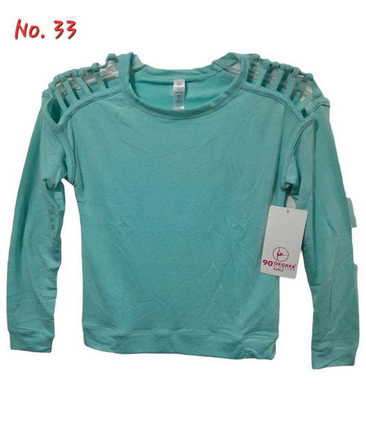 No. 33 Suéter infantil de niña COLOR HTR. AQUA BLUE 90° by reflex (1 pieza)